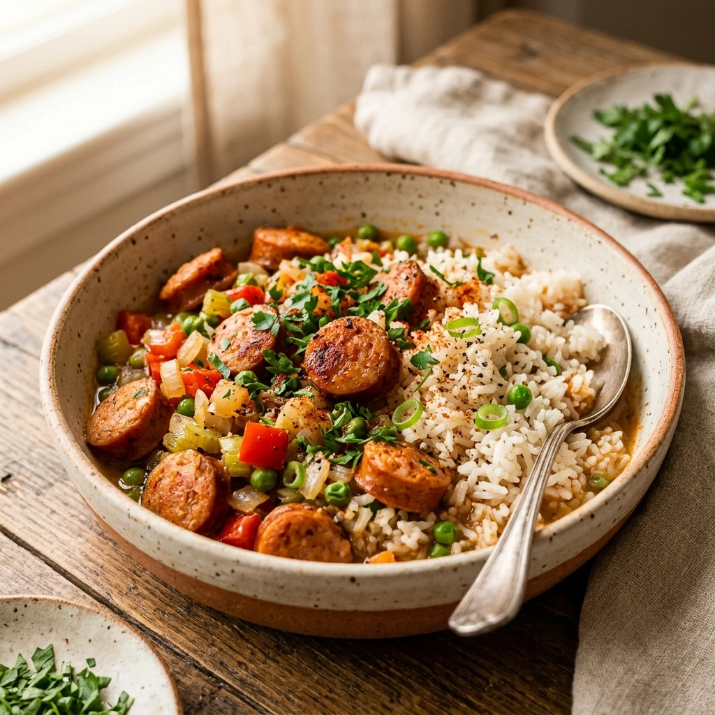 Budget Sausage And Rice One Pot Easy Fluffy Family Under $10