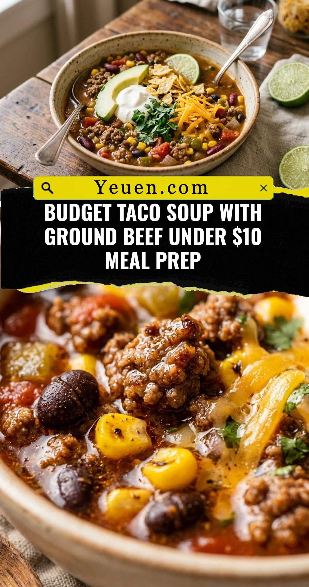 Budget Taco Soup With Ground Beef Under $10 Meal Prep