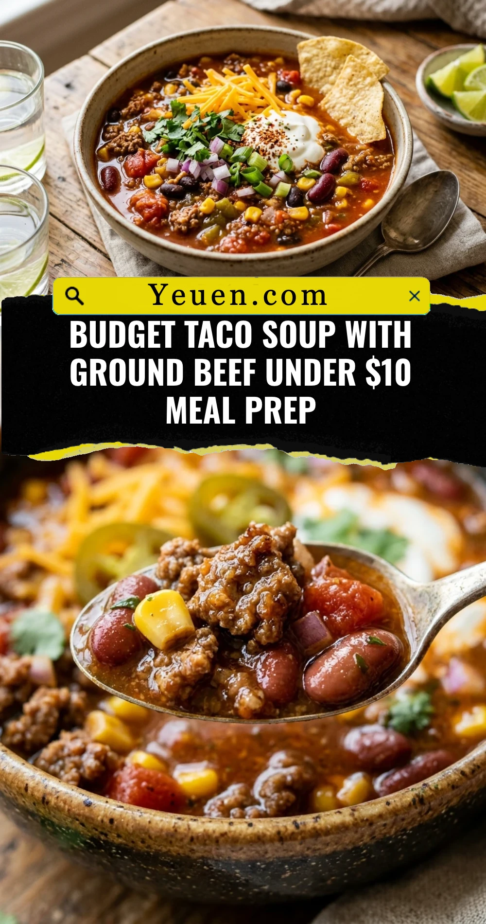Budget Taco Soup With Ground Beef Under $10 Meal Prep