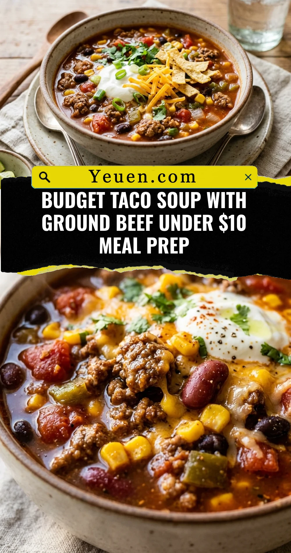 Budget Taco Soup With Ground Beef Under $10 Meal Prep