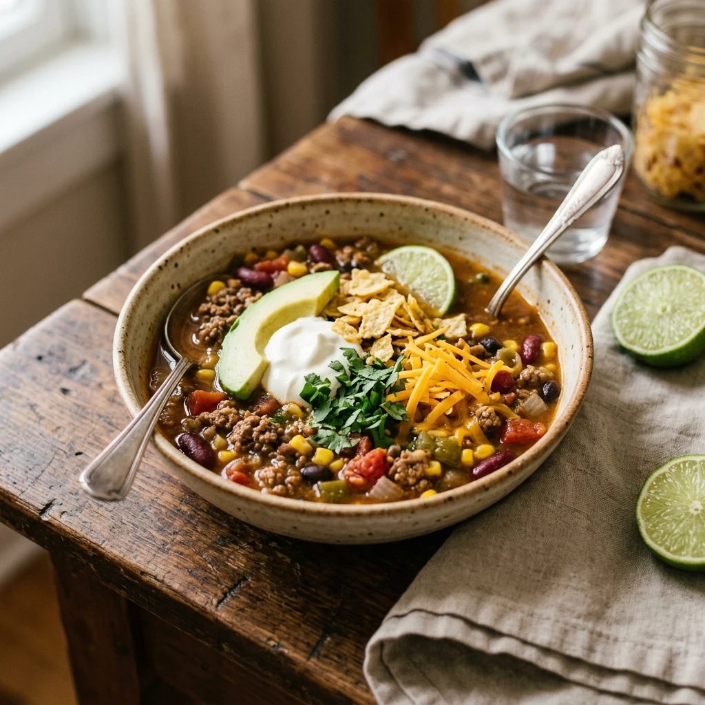 Budget Taco Soup With Ground Beef Under $10 Meal Prep