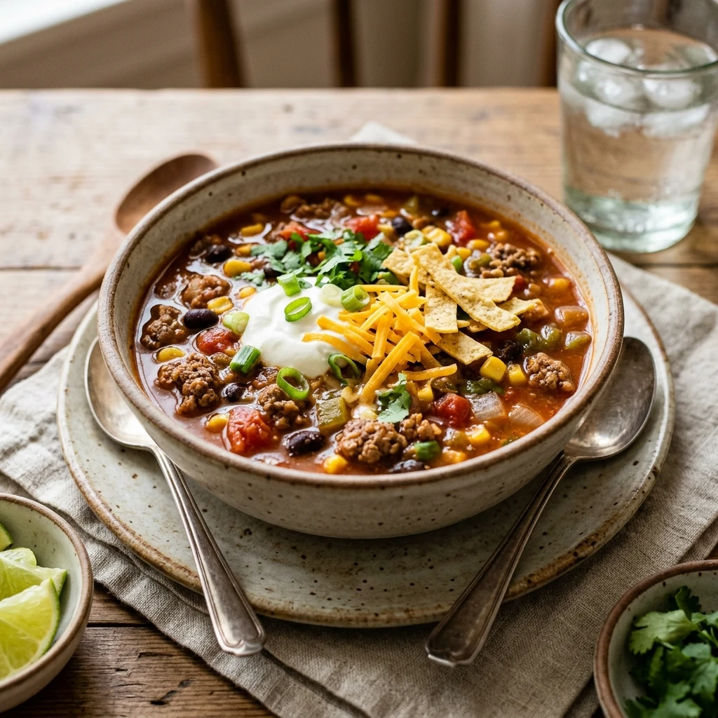 Budget Taco Soup With Ground Beef Under $10 Meal Prep