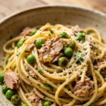 Budget Tuna Pasta With Peas And Parmesan Under $2