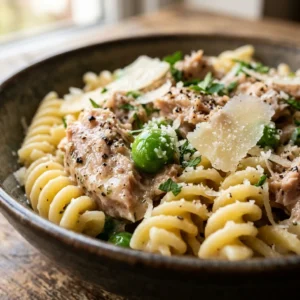 Budget Tuna Pasta With Peas And Parmesan Under $2