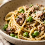 Budget Tuna Pasta With Peas And Parmesan Under $2