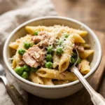 Budget Tuna Pasta With Peas And Parmesan Under $2