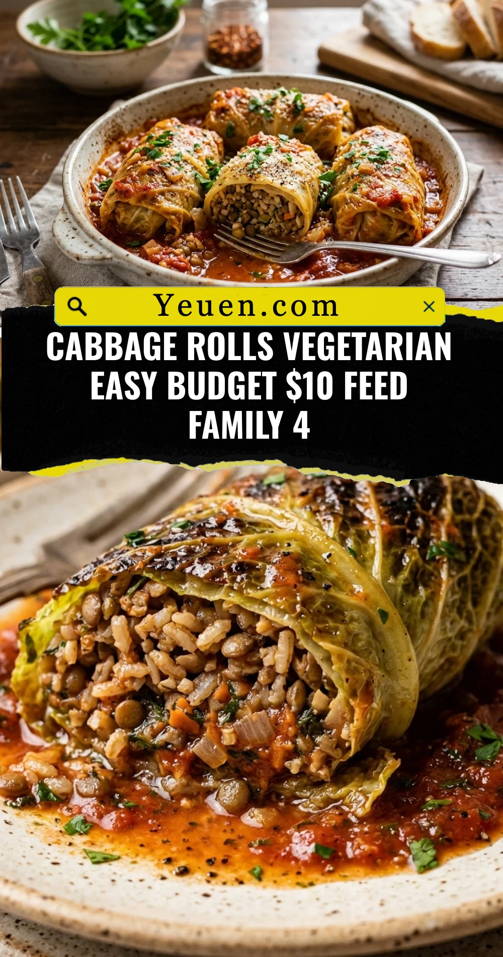 Cabbage Rolls Vegetarian Easy Budget $10 Feed Family 4