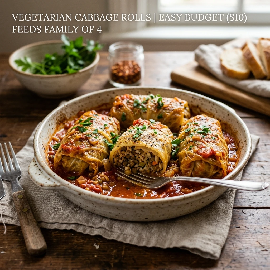 Cabbage Rolls Vegetarian Easy Budget $10 Feed Family 4