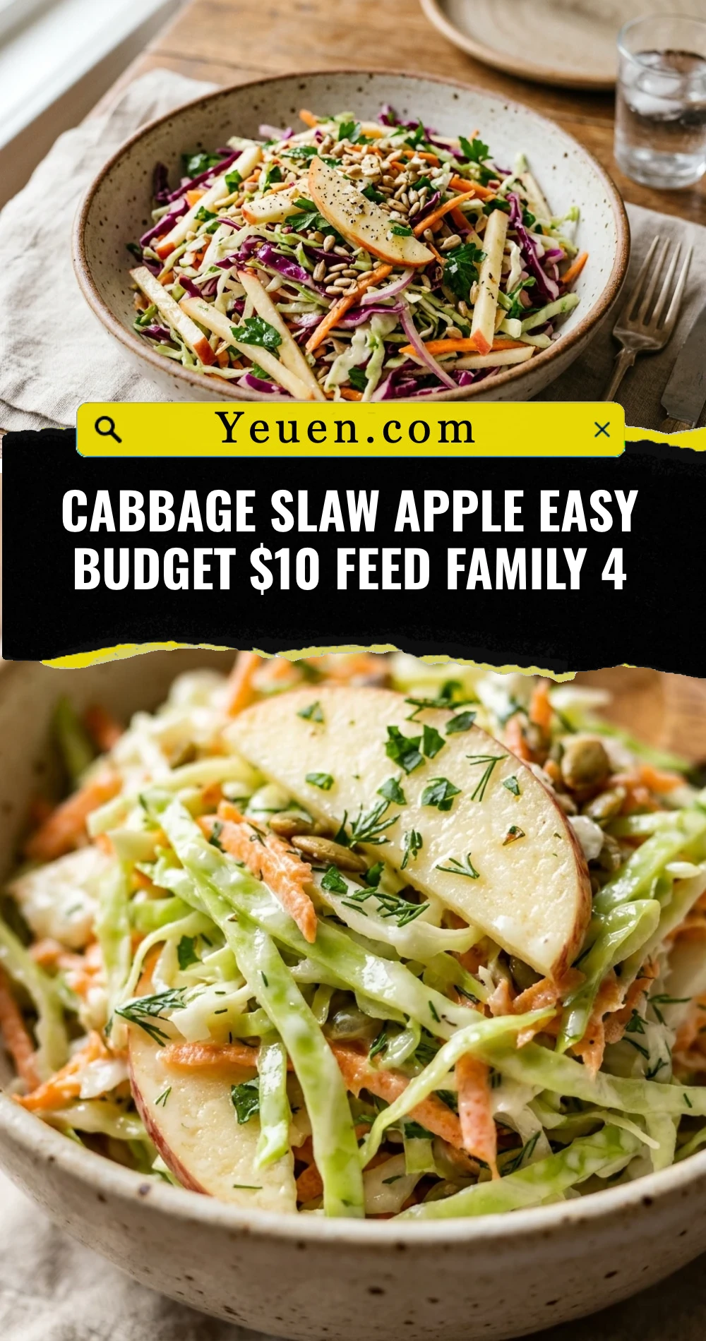 Cabbage Slaw Apple Easy Budget $10 Feed Family 4