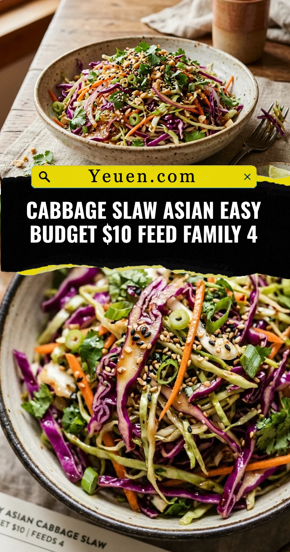 Cabbage Slaw Asian Easy Budget $10 Feed Family 4