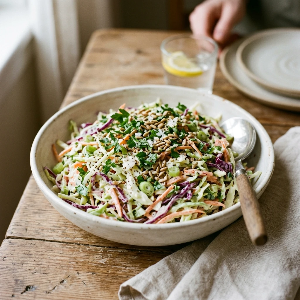 Cabbage Slaw Creamy Easy Budget $10 Feed Family 4