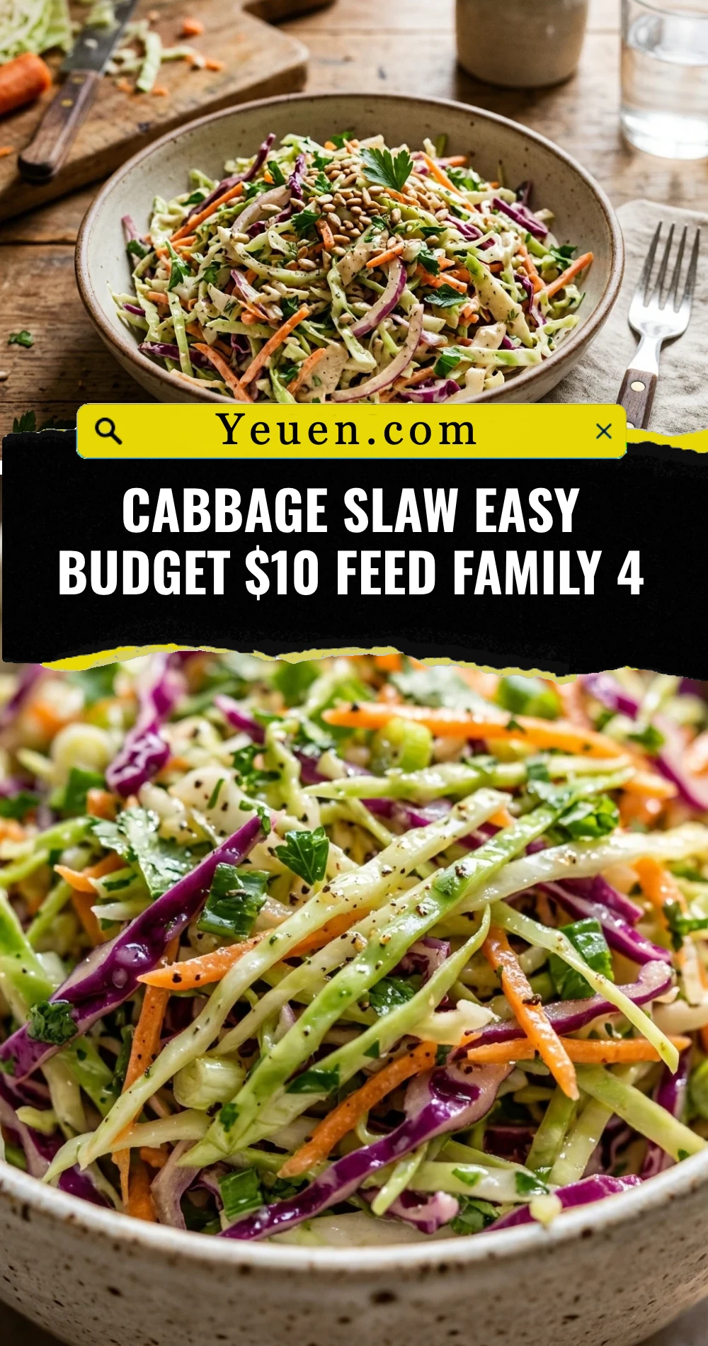 Cabbage Slaw Easy Budget $10 Feed Family 4