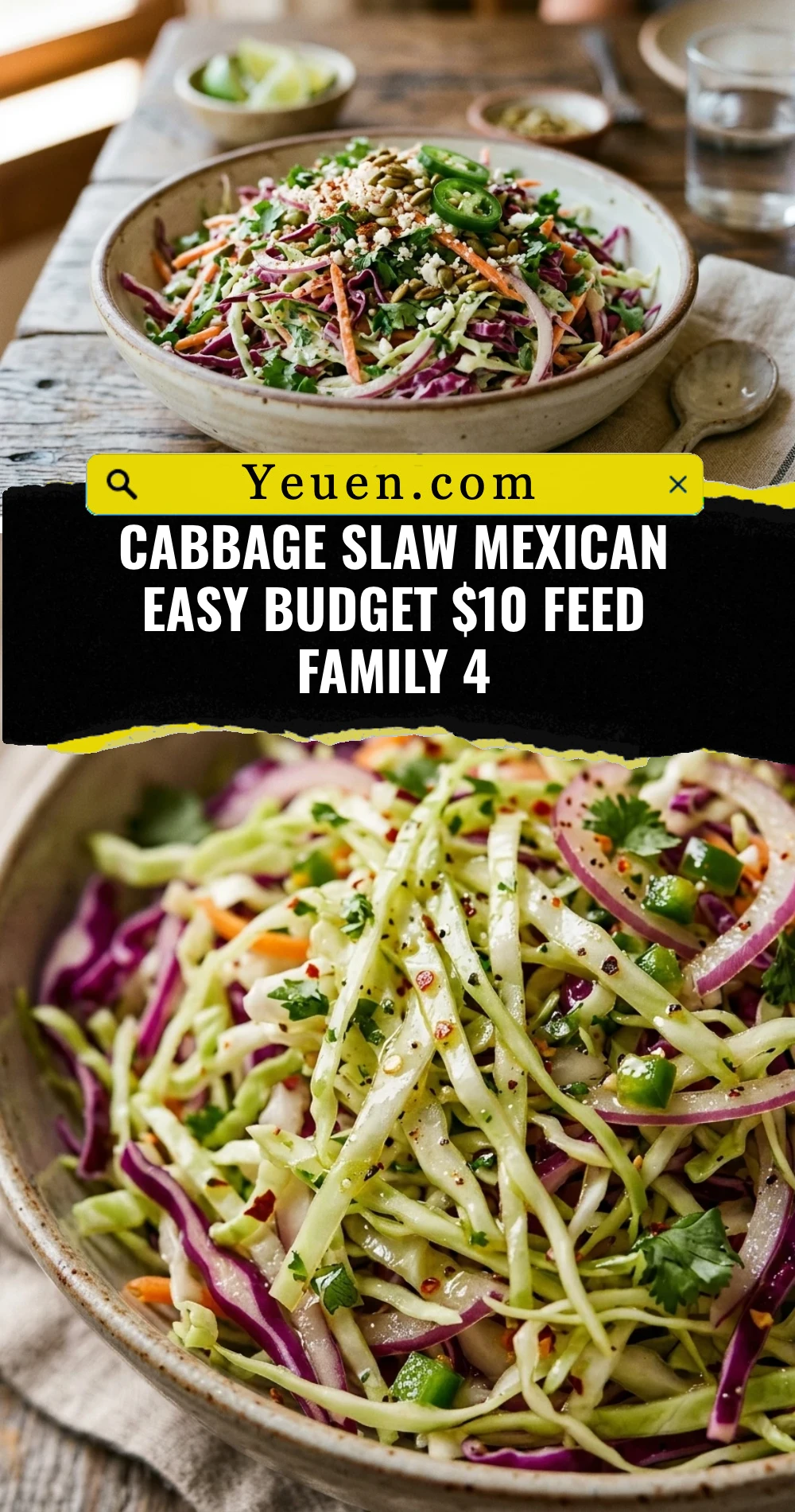 Cabbage Slaw Mexican Easy Budget $10 Feed Family 4