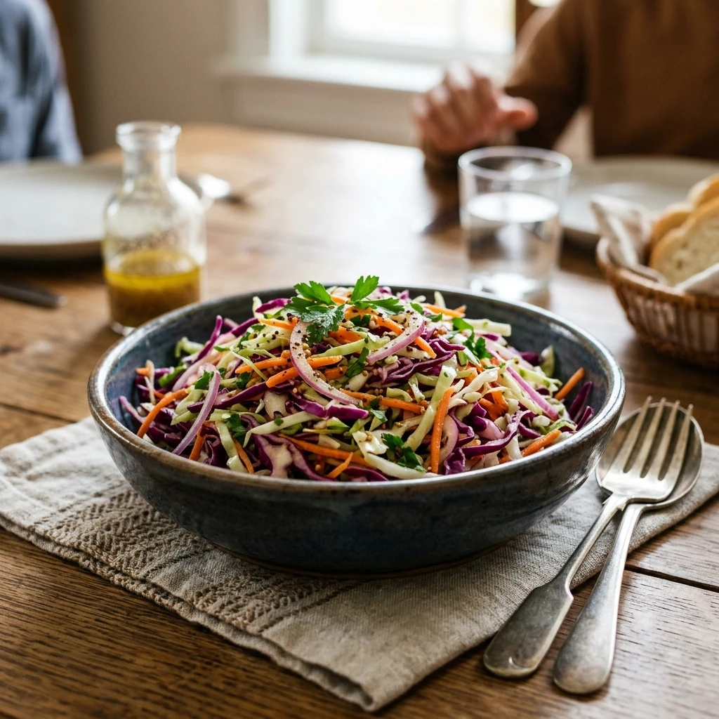 Cabbage Slaw Vinegar Easy Budget $10 Feed Family 4