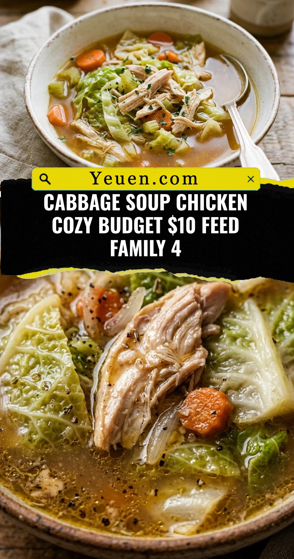 Cabbage Soup Chicken Cozy Budget $10 Feed Family 4