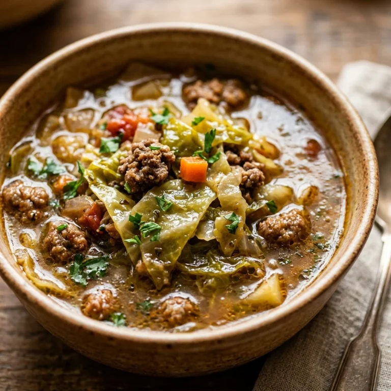 Cabbage Soup Ground Beef Cozy Budget $10 Feed Family 4