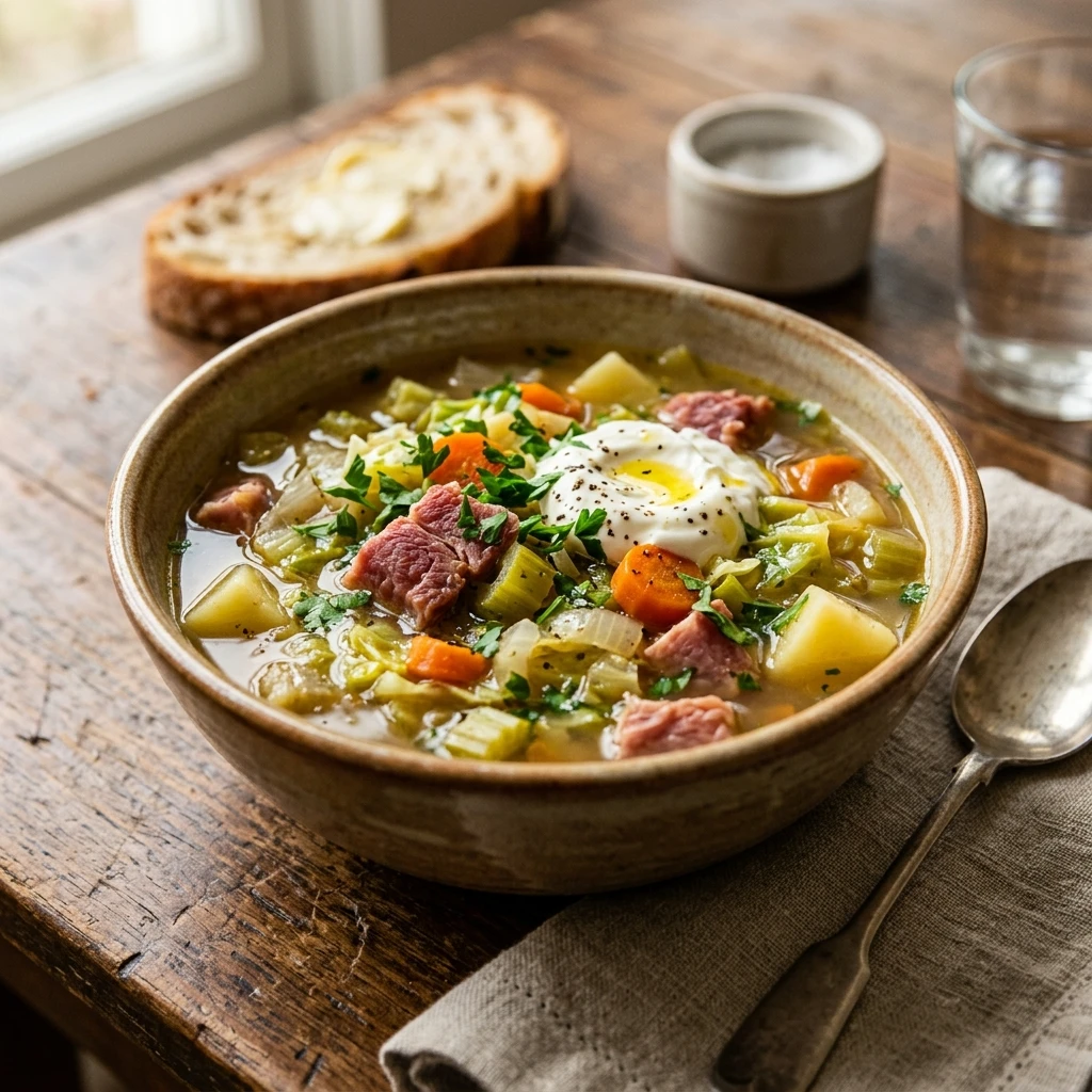 Cabbage Soup Ham Cozy Budget $10 Feed Family 4