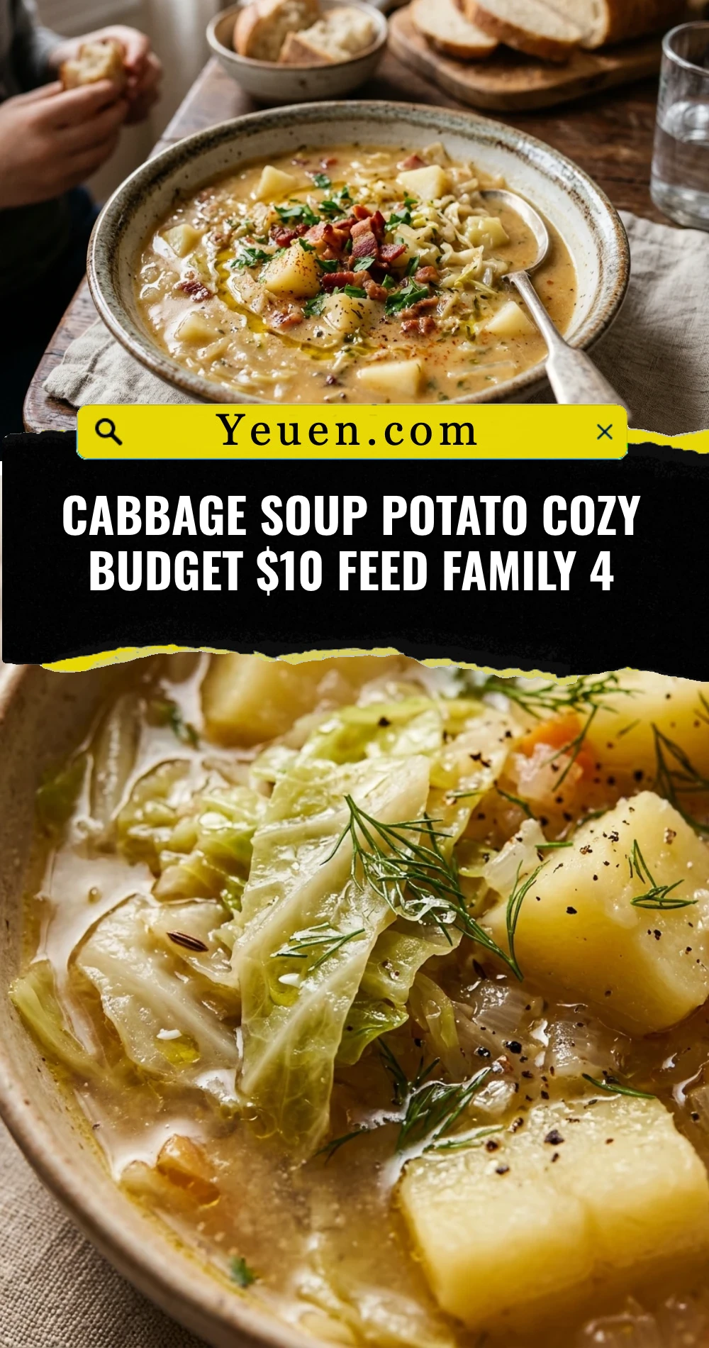 Cabbage Soup Potato Cozy Budget $10 Feed Family 4