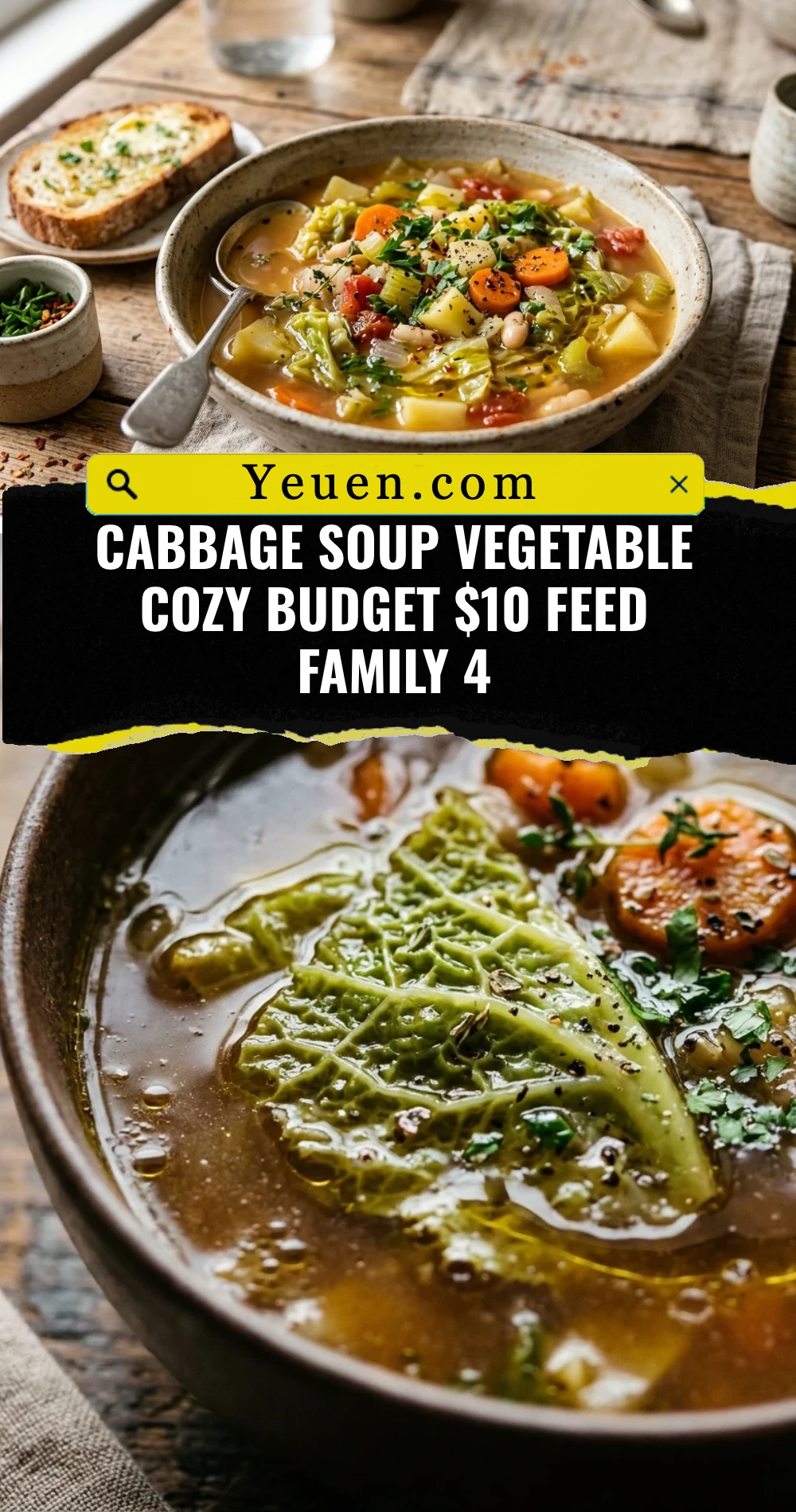 Cabbage Soup Vegetable Cozy Budget $10 Feed Family 4