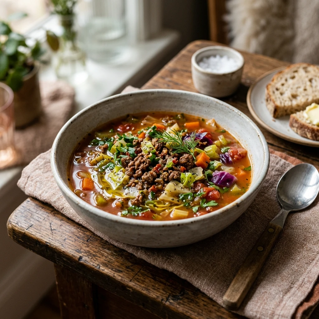 Cabbage Soup With Ground Beef Healthy Detox Budget 2026 Easy