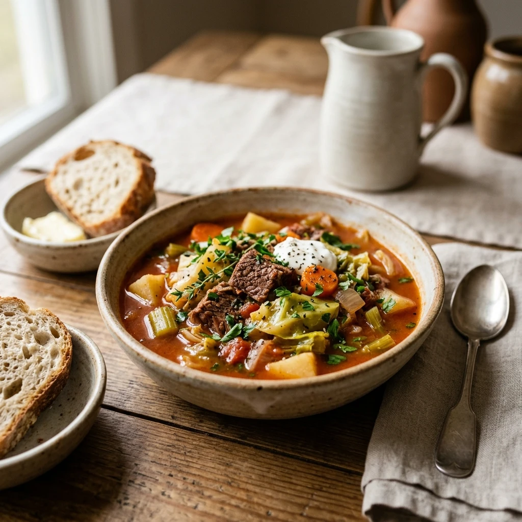 Cabbage Stew Beef Cozy Budget $10 Feed Family 4