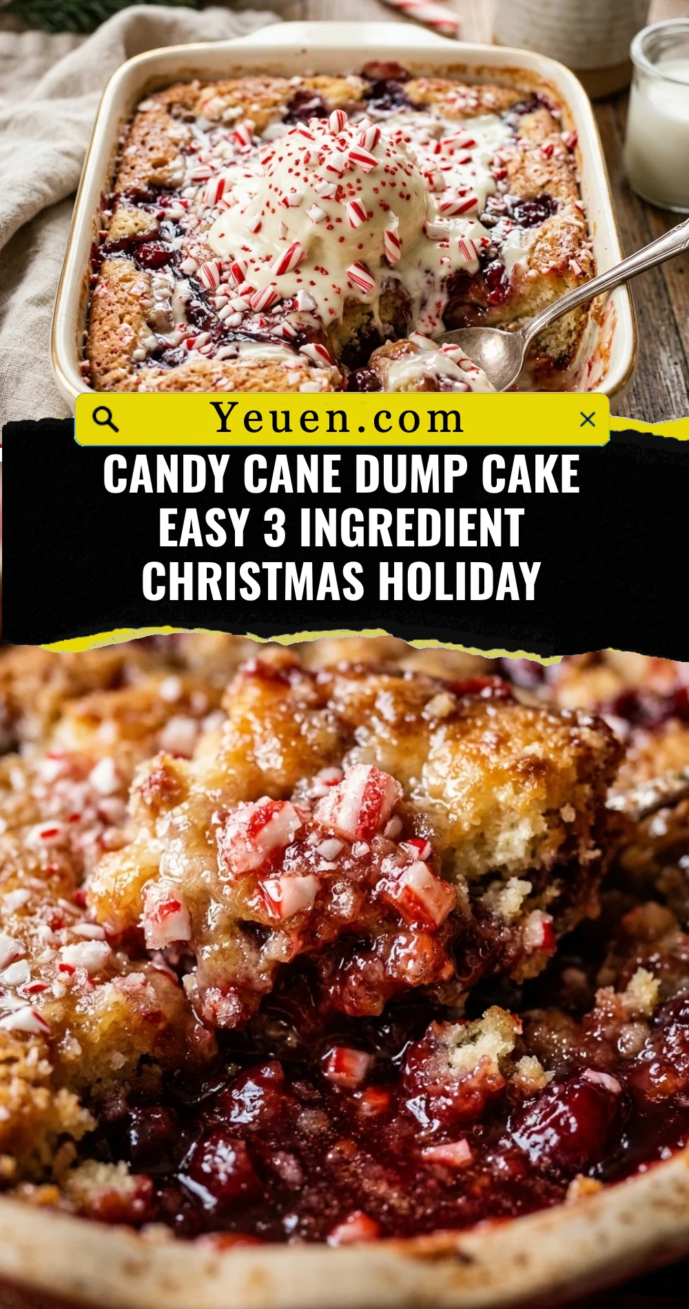 Candy Cane Dump Cake Easy 3 Ingredient Christmas Holiday