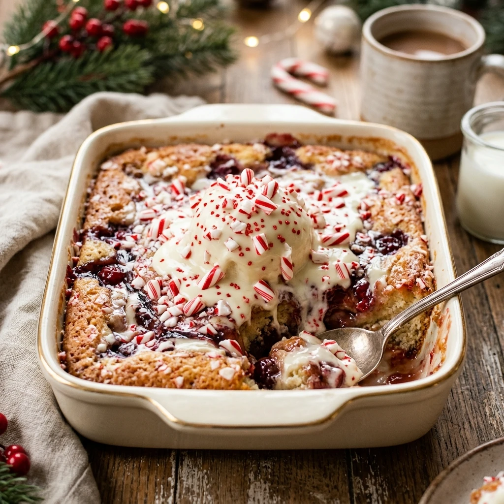Candy Cane Dump Cake Easy 3 Ingredient Christmas Holiday