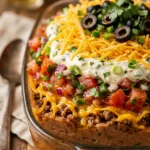 Candy Corn Layered Taco Dip - Dinner Dip