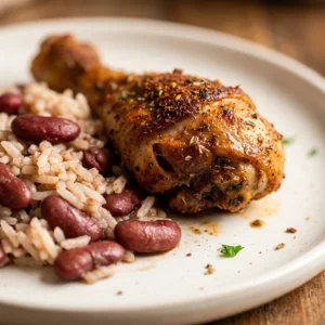 Cheap Baked Chicken Legs With Rice And Beans Under $10