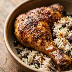 Cheap Baked Chicken Legs With Rice And Beans Under $10