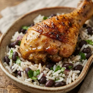 Cheap Baked Chicken Legs With Rice And Beans Under $10