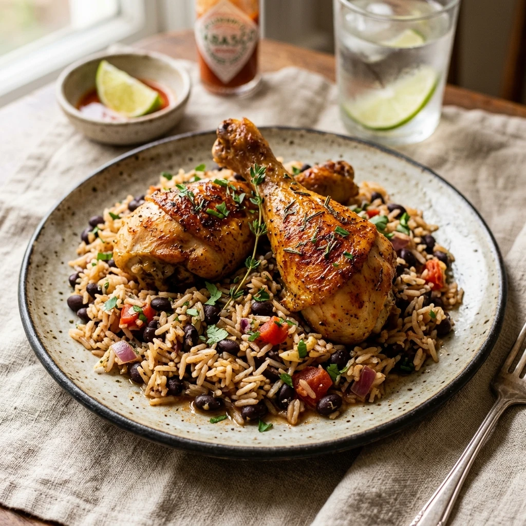 Cheap Baked Chicken Legs With Rice And Beans Under $10