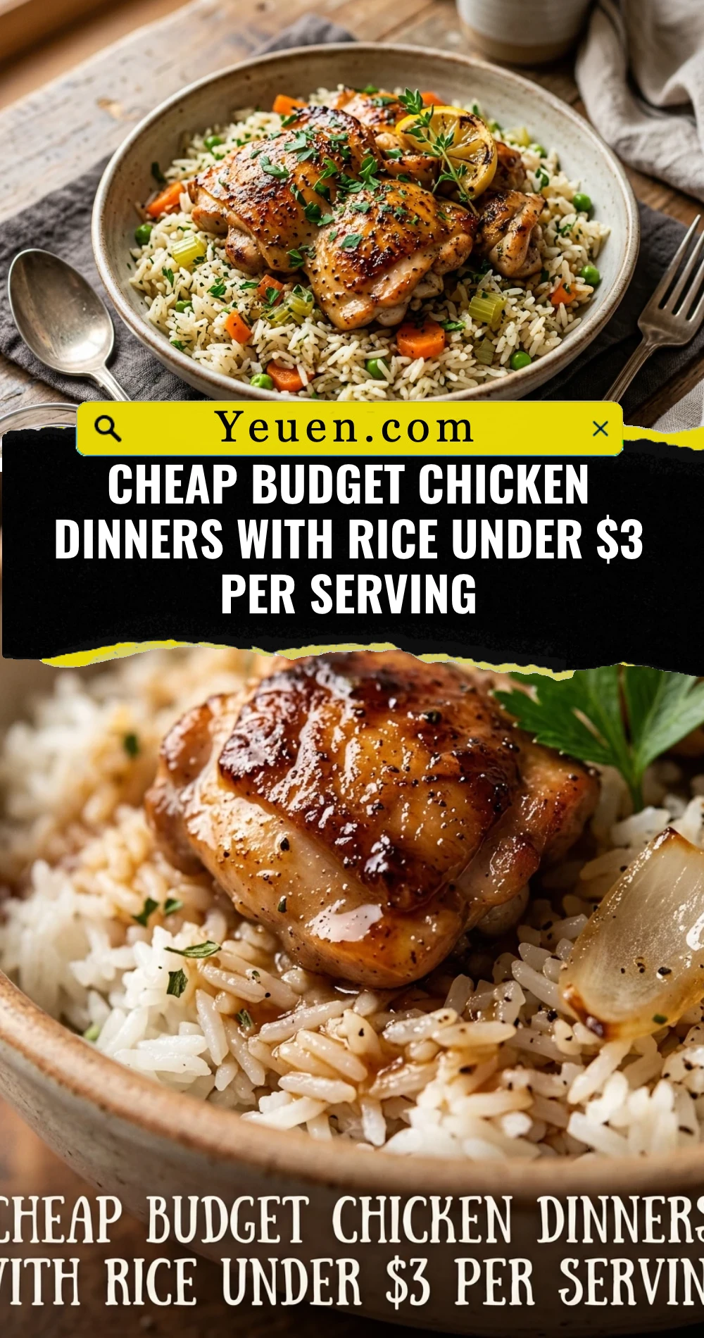 Cheap Budget Chicken Dinners With Rice Under $3 Per Serving