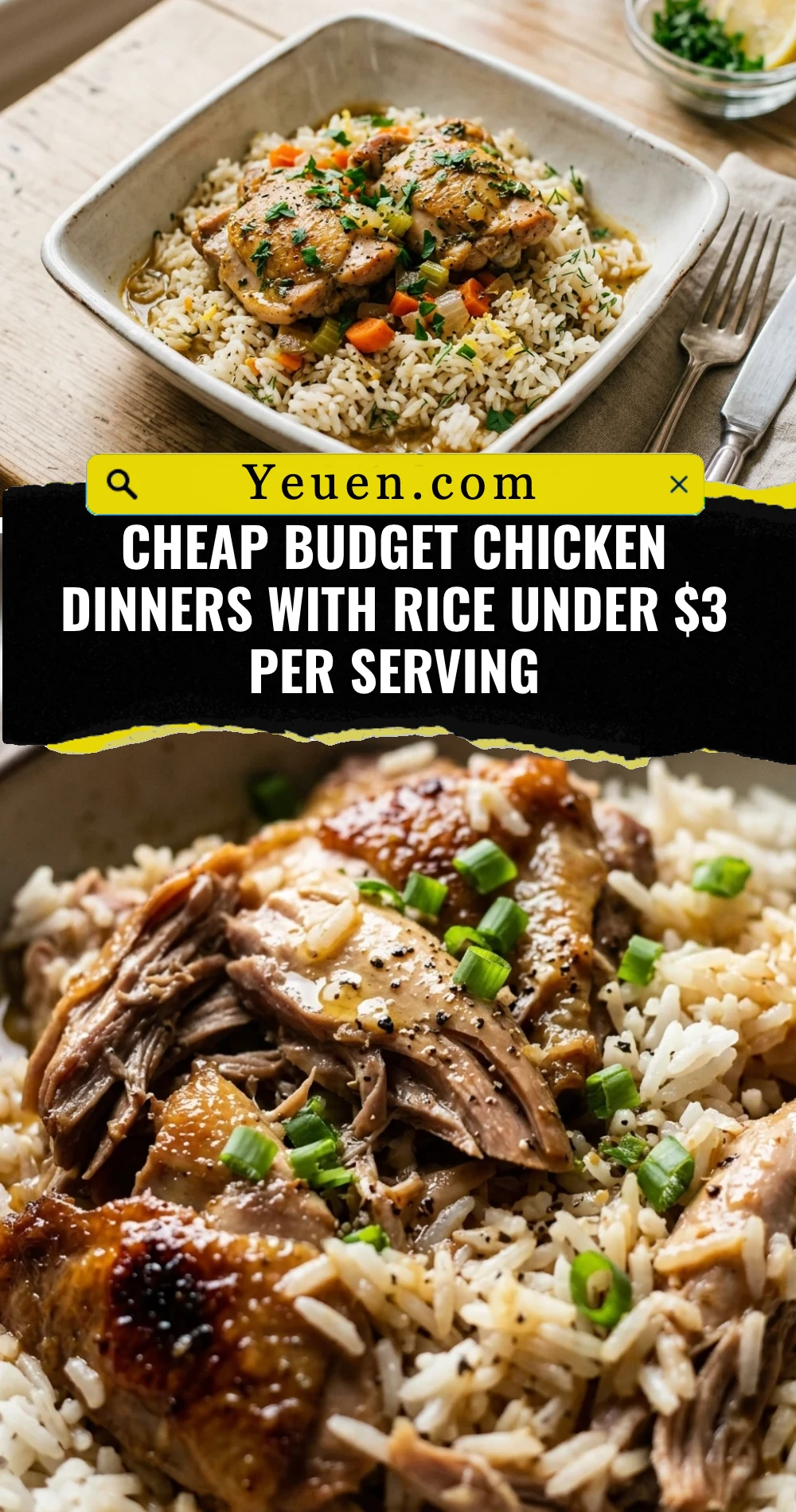 Cheap Budget Chicken Dinners With Rice Under $3 Per Serving