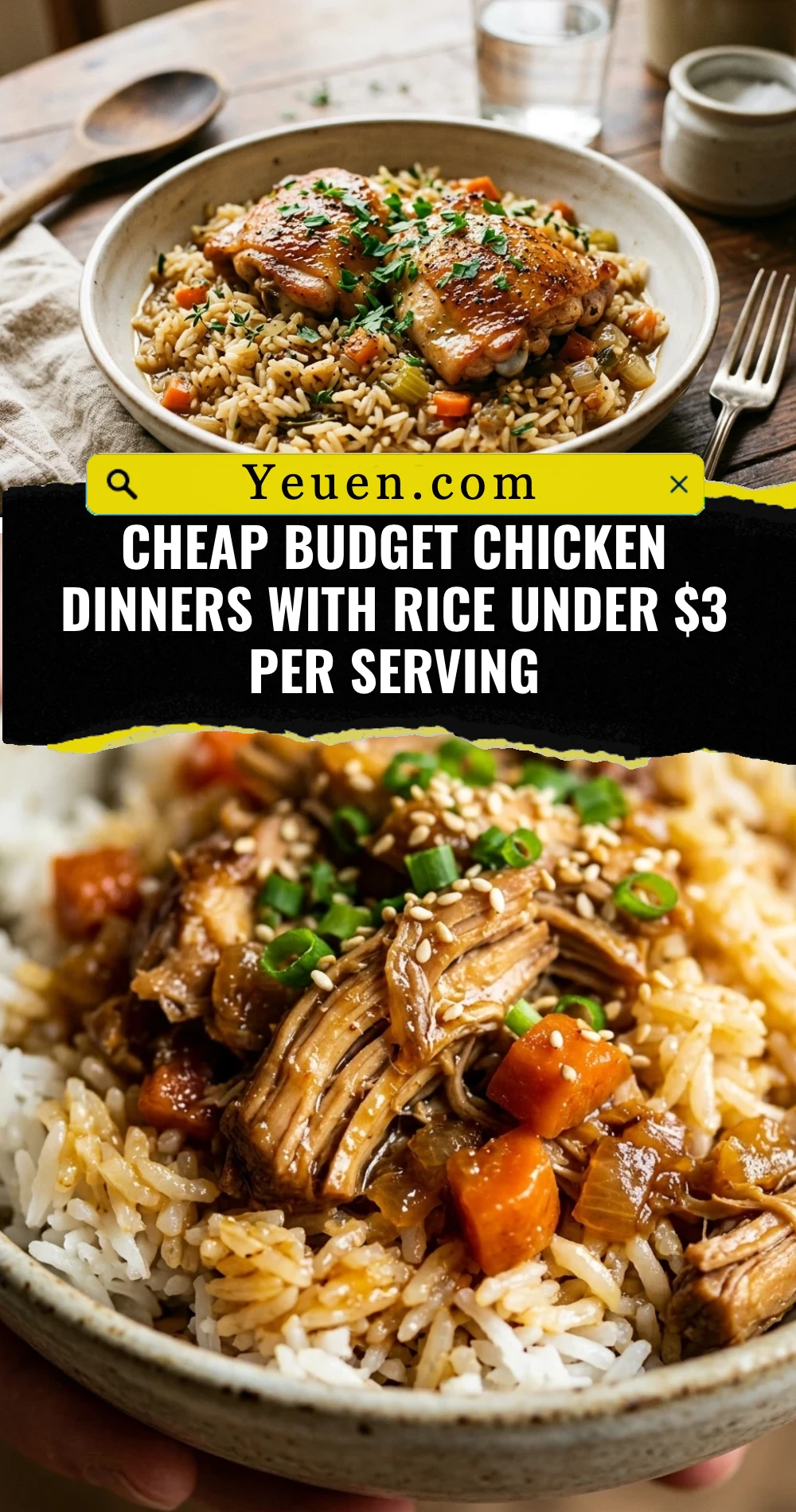 Cheap Budget Chicken Dinners With Rice Under $3 Per Serving