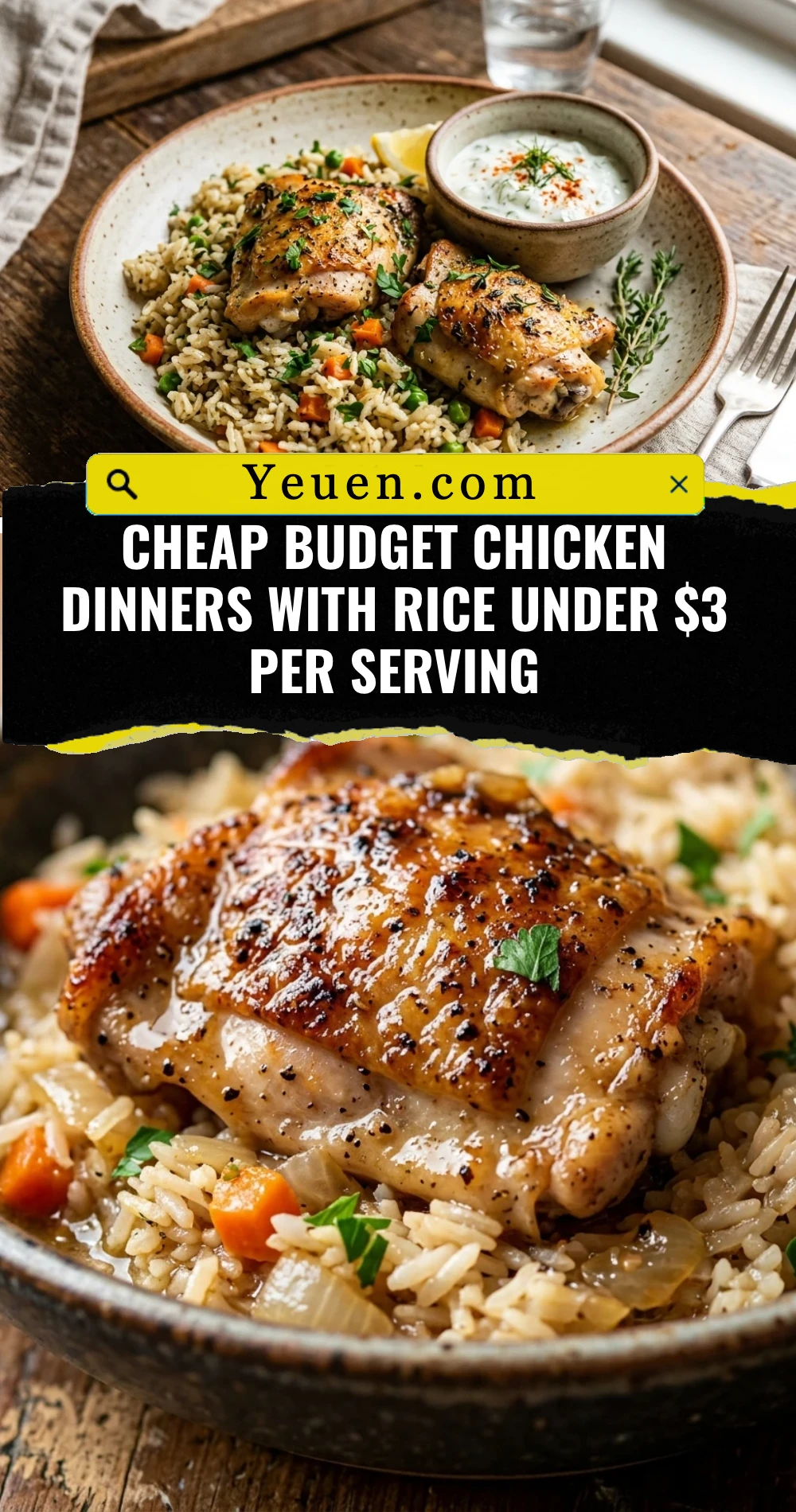 Cheap Budget Chicken Dinners With Rice Under $3 Per Serving