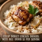 Cheap Budget Chicken Dinners With Rice Under $3 Per Serving