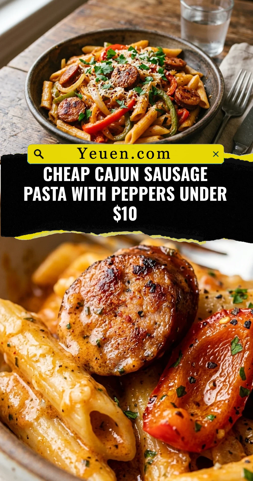 Cheap Cajun Sausage Pasta With Peppers Under $10