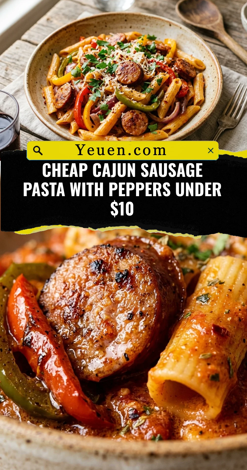 Cheap Cajun Sausage Pasta With Peppers Under $10
