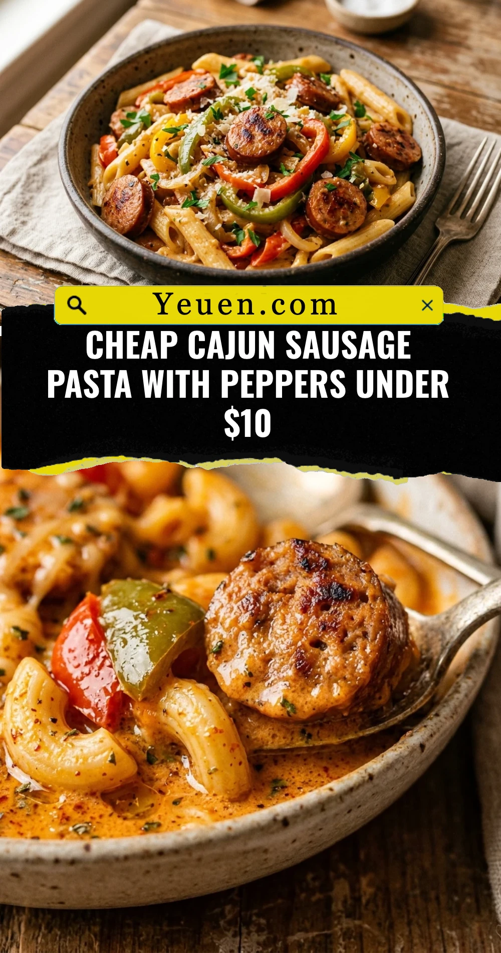 Cheap Cajun Sausage Pasta With Peppers Under $10