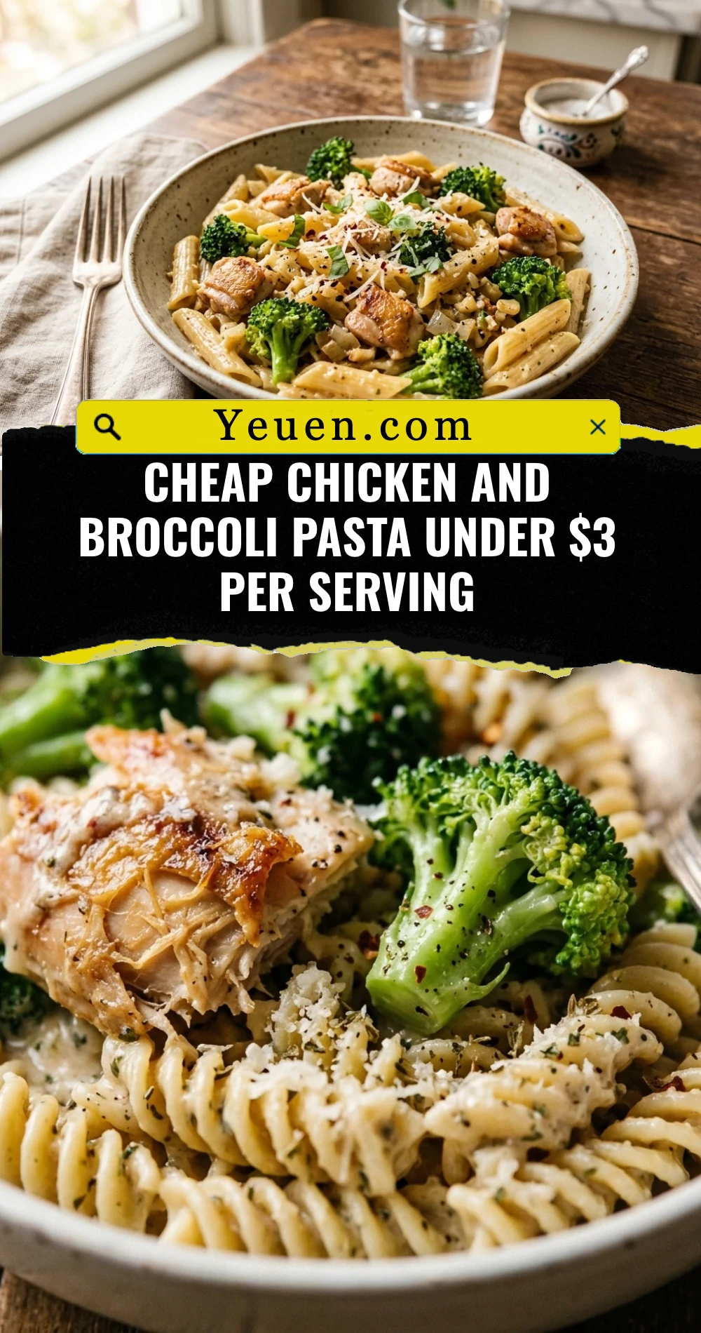 Cheap Chicken And Broccoli Pasta Under $3 Per Serving