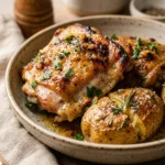 Cheap Chicken Thighs With Garlic Butter And Potatoes Under $3