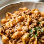 Cheap Creamy Tomato Pasta With Ground Beef Under $2