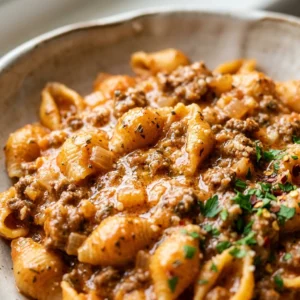 Cheap Creamy Tomato Pasta With Ground Beef Under $2