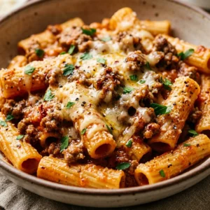 Cheap Creamy Tomato Pasta With Ground Beef Under $2