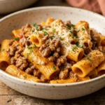 Cheap Creamy Tomato Pasta With Ground Beef Under $2