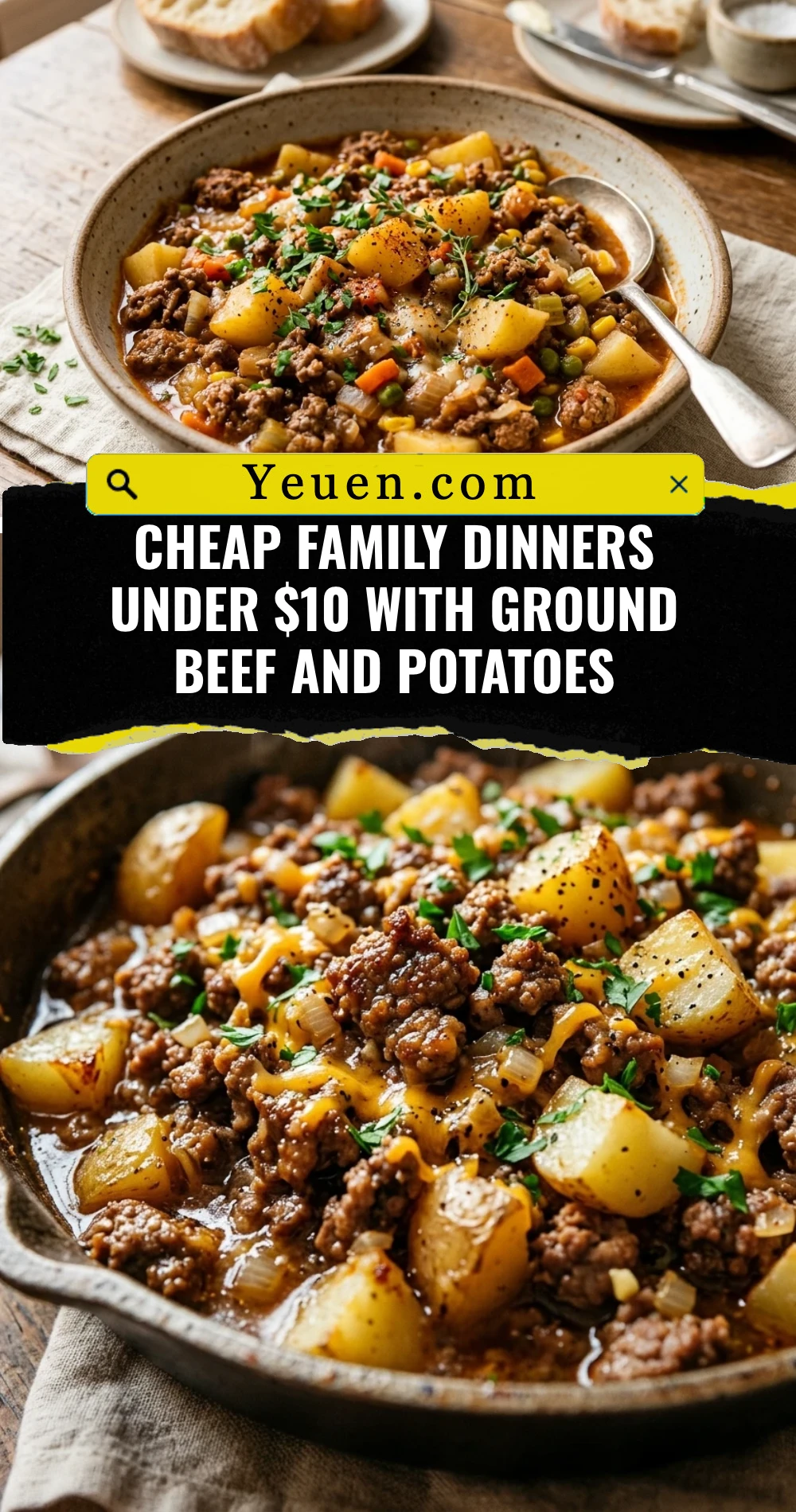 Cheap Family Dinners Under $10 With Ground Beef And Potatoes