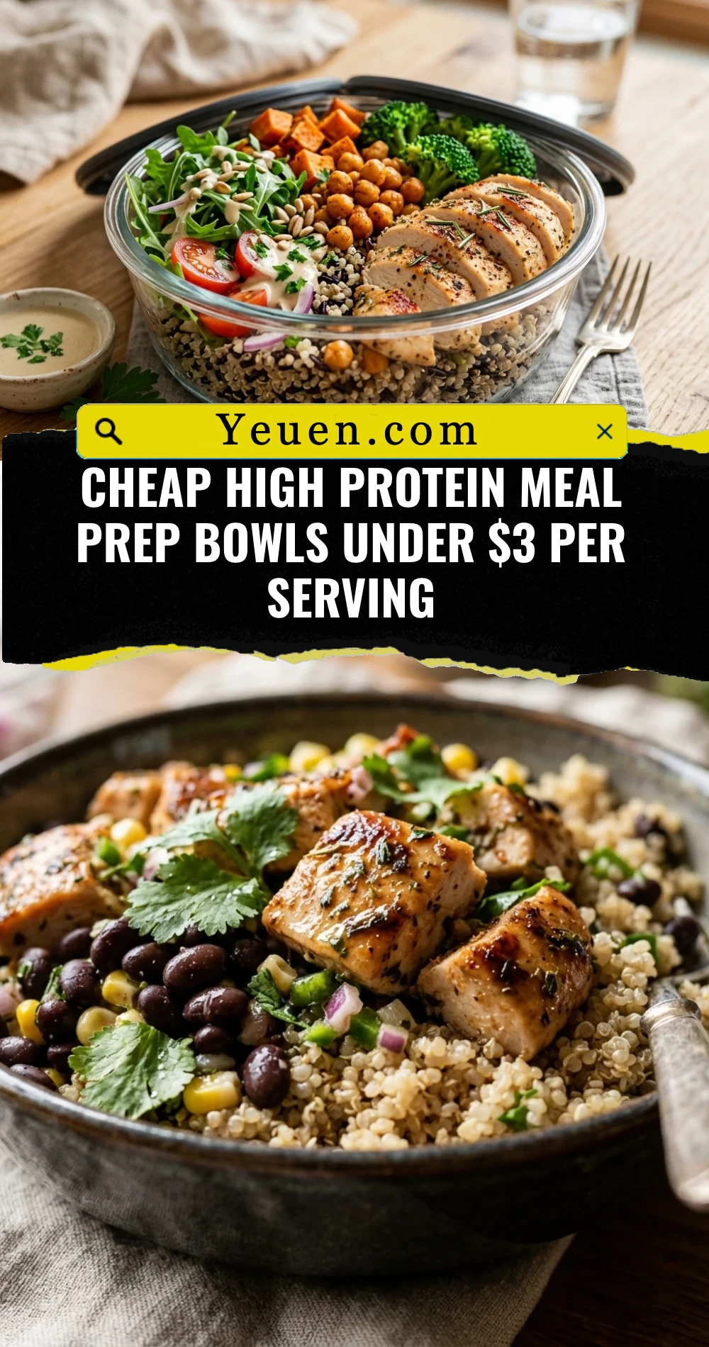 Cheap High Protein Meal Prep Bowls Under $3 Per Serving