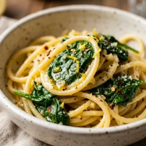 Cheap Lemon Garlic Pasta With Spinach Under $10