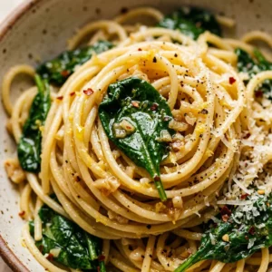 Cheap Lemon Garlic Pasta With Spinach Under $10